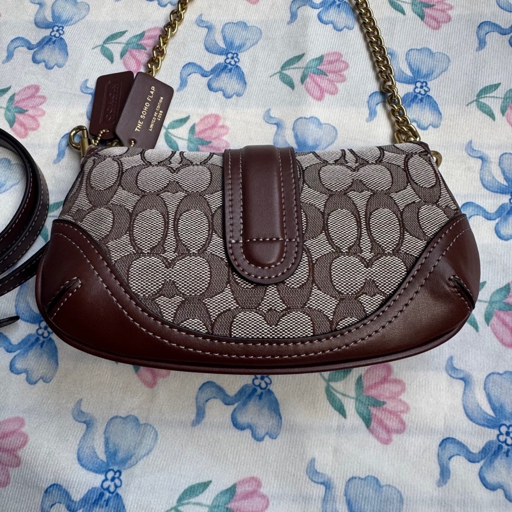 Coach Signature Canvas and Leather Shoulder Bag in Brown - Picture 10 of 11